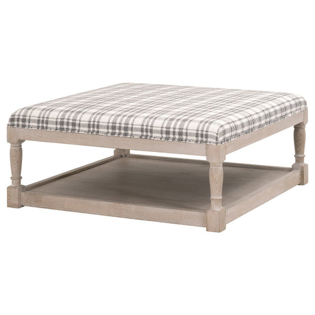 Townsend Upholstered Coffee Table in Performance Tartan Charcoal, Natural Gray Ash - 6429UP.TCH-BT/NG