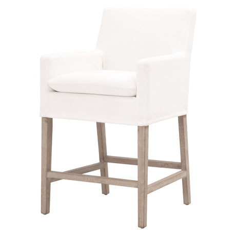 Drake Slipcover Counter Stool in Livesmart Peyton-Pearl, Natural Gray Oak from Essentials For Living - Luna Furniture