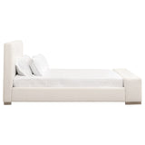 Warren Standard King Bed in Livesmart Boucle-Snow, Natural Gray Oak from Essentials For Living - Luna Furniture