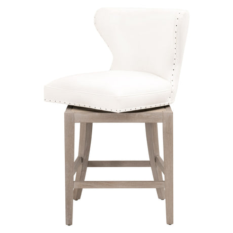 Milton Swivel Counter Stool in Livesmart Peyton-Pearl, Natural Gray Ash from Essentials For Living - Luna Furniture