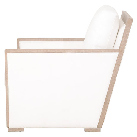 Manhattan Wood Trim Sofa Chair in Livesmart Peyton-Pearl, Natural Gray Oak from Essentials For Living - Luna Furniture