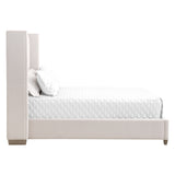 Chandler Standard King Bed in Cream Velvet, Natural Gray Oak from Essentials For Living - Luna Furniture