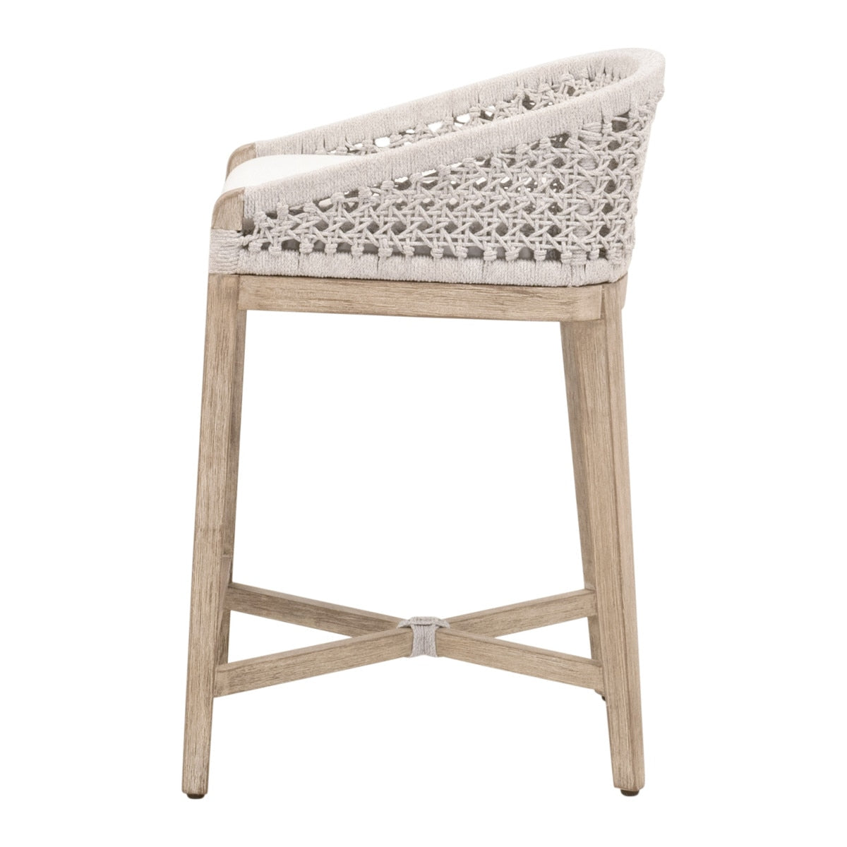 Montecito Counter Stool in White Speckle Round Rope, Livesmart Peyton-Pearl, Natural Gray Mahogany from Essentials For Living - Luna Furniture