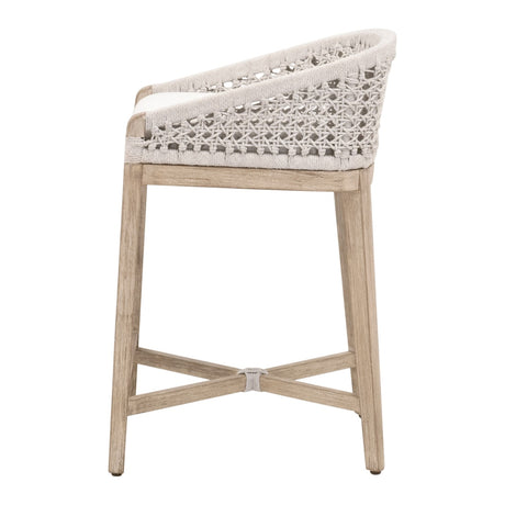Montecito Counter Stool in White Speckle Round Rope, Livesmart Peyton-Pearl, Natural Gray Mahogany from Essentials For Living - Luna Furniture