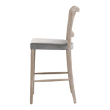 Cela Counter Stool in Performance Dark Dove Velvet, Natural Gray Oak, Natural Gray Cane from Essentials For Living - Luna Furniture