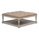 Townsend Tufted Upholstered Coffee Table in Ivanhoe-Toast, Natural Gray Ash from Essentials For Living - Luna Furniture