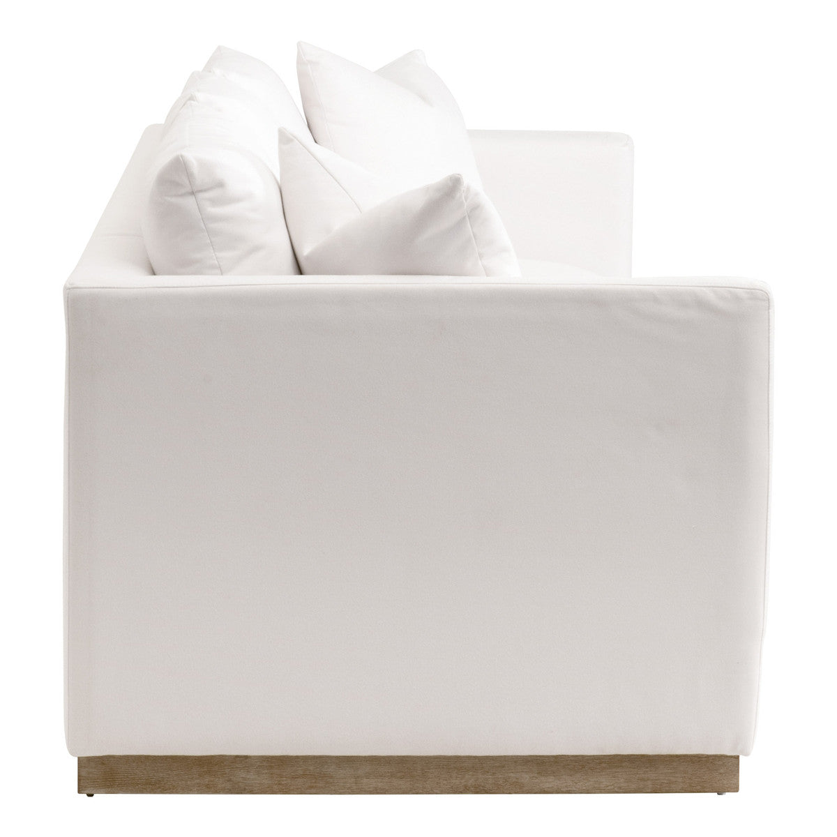 Siena 96" Plinth Base Sofa in Livesmart Machale-Ivory, Natural Gray Oak from Essentials For Living - Luna Furniture