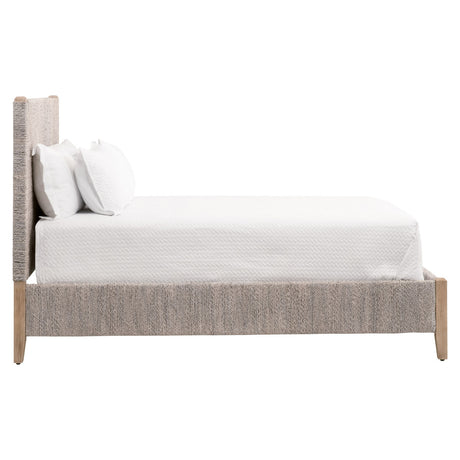 Malay Standard King Bed in White Wash Abaca Rope, Natural Gray Mahogany from Essentials For Living - Luna Furniture