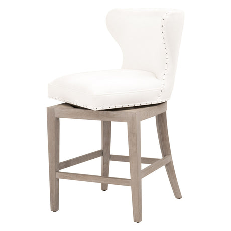 Milton Swivel Counter Stool in Livesmart Peyton-Pearl, Natural Gray Ash from Essentials For Living - Luna Furniture