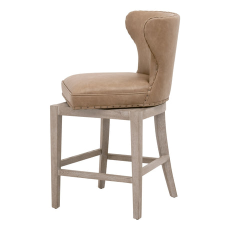 Milton Swivel Counter Stool in Ivanhoe Toast, Natural Gray Ash from Essentials For Living - Luna Furniture