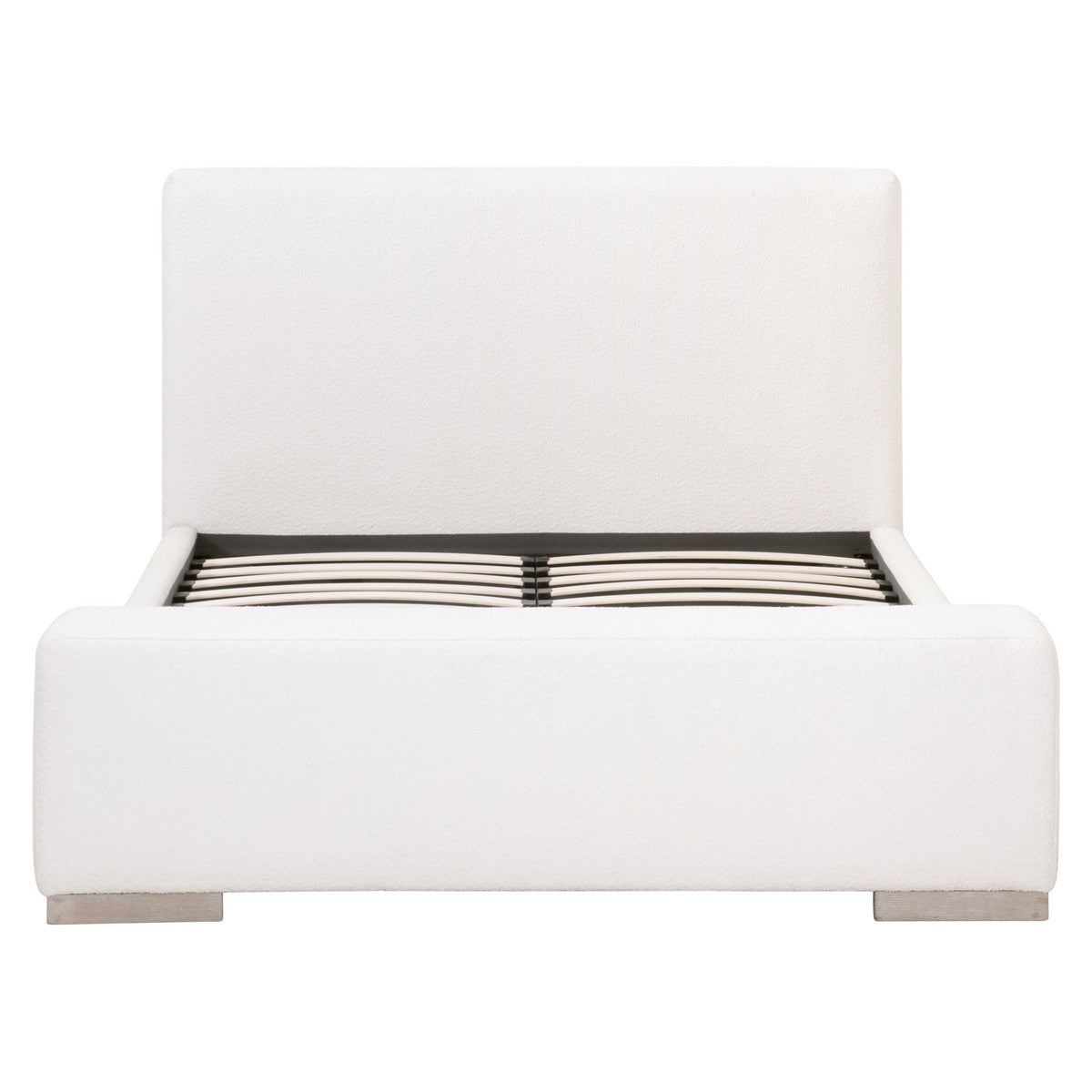 Warren Standard King Bed in Livesmart Boucle-Snow, Natural Gray Oak from Essentials For Living - Luna Furniture