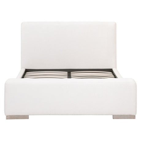 Warren Standard King Bed in Livesmart Boucle-Snow, Natural Gray Oak from Essentials For Living - Luna Furniture