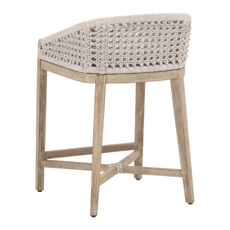 Montecito Counter Stool in White Speckle Round Rope, Livesmart Peyton-Pearl, Natural Gray Mahogany from Essentials For Living - Luna Furniture