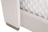 Chandler Standard King Bed in Cream Velvet, Natural Gray Oak from Essentials For Living - Luna Furniture