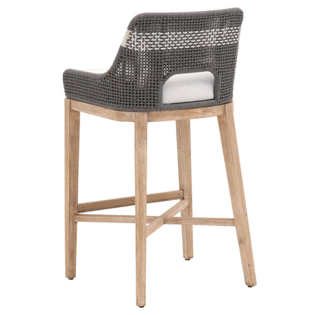 Tapestry Barstool in Dove Flat Rope, White Speckle Stripe, Performance White Speckle, Natural Gray Mahogany from Essentials For Living - Luna Furniture
