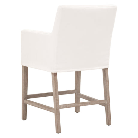 Drake Slipcover Counter Stool in Livesmart Peyton-Pearl, Natural Gray Oak from Essentials For Living - Luna Furniture