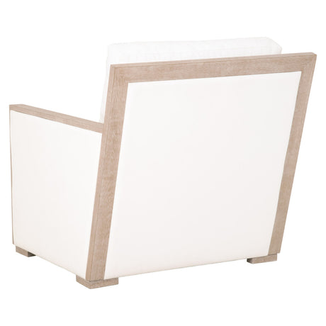 Manhattan Wood Trim Sofa Chair in Livesmart Peyton-Pearl, Natural Gray Oak from Essentials For Living - Luna Furniture