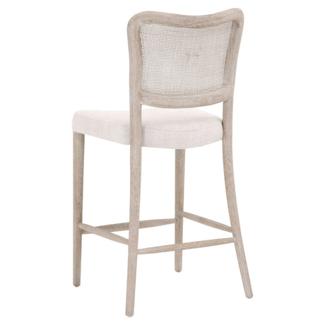 Cela Counter Stool in Bisque, Natural Gray Oak, Natural Gray Cane from Essentials For Living - Luna Furniture