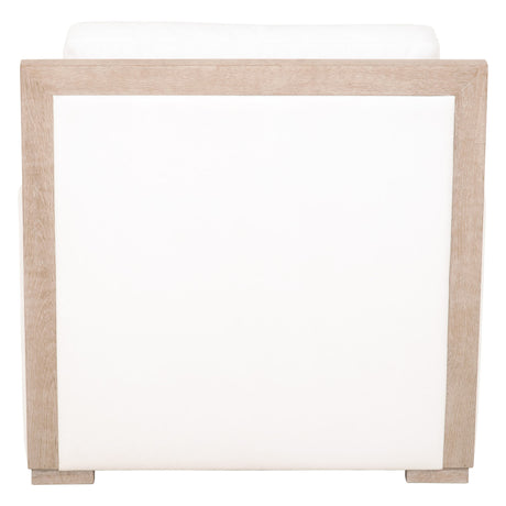 Manhattan Wood Trim Sofa Chair in Livesmart Peyton-Pearl, Natural Gray Oak from Essentials For Living - Luna Furniture