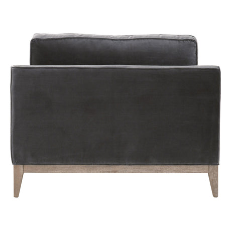 Parker Post Modern Sofa Chair in Dark Dove Velvet, Natural Gray Oak from Essentials For Living - Luna Furniture