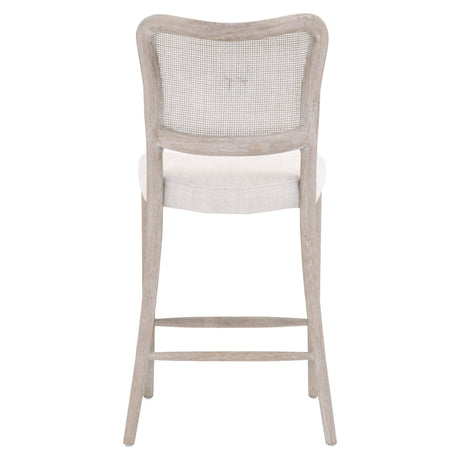 Cela Counter Stool in Bisque, Natural Gray Oak, Natural Gray Cane from Essentials For Living - Luna Furniture