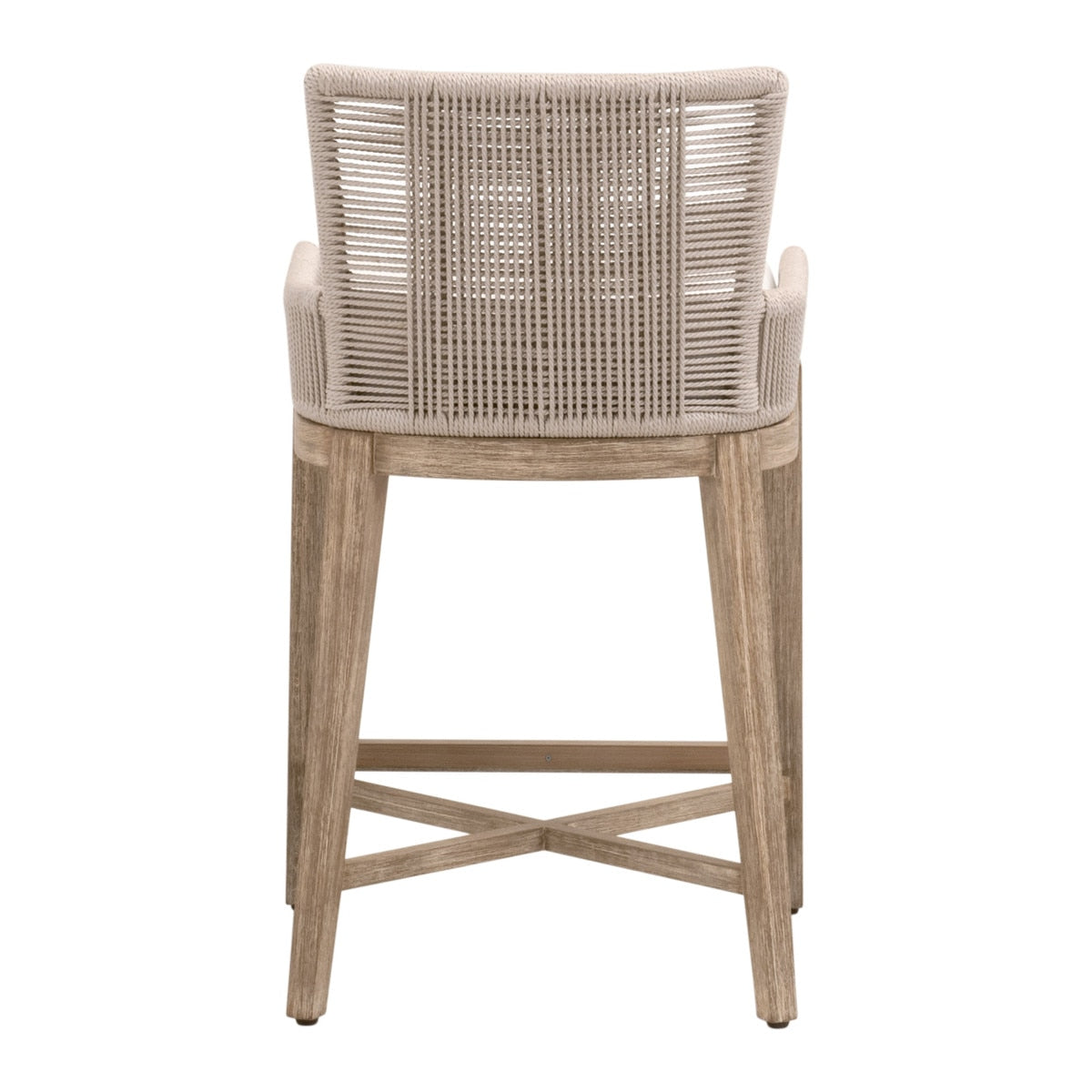 Overlay Counter Stool in Oyster Twist Rope, Livesmart Peyton-Pearl, Natural Gray Mahogany from Essentials For Living - Luna Furniture