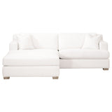 Dean 92" California Casual Sofa in Livesmart Boucle-Snow, Natural Gray Oak from Essentials For Living - Luna Furniture