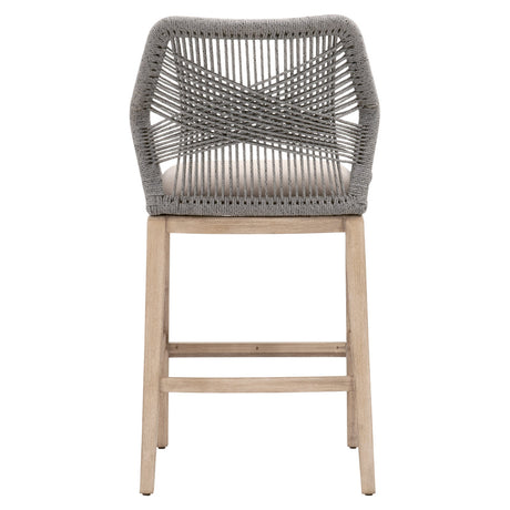 Loom Barstool in Platinum Rope, Light Gray, Natural Gray Mahogany from Essentials For Living - Luna Furniture