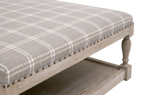 Townsend Upholstered Coffee Table in Livesmart Walden-Stone, Natural Gray Ash, Gold Nails from Essentials For Living - Luna Furniture