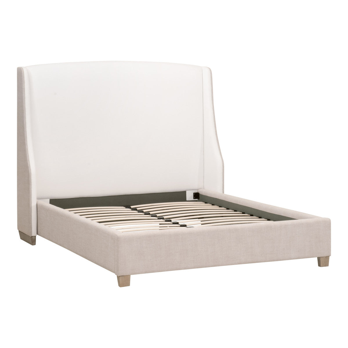 Sloan Standard King Bed in Livesmart Peyton-Pearl, Bisque, Natural Gray Oak from Essentials For Living - Luna Furniture