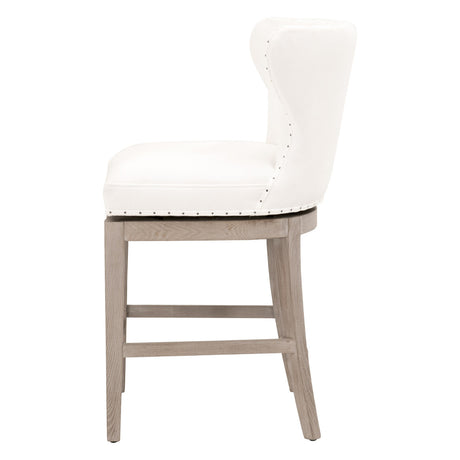 Milton Swivel Counter Stool in Livesmart Peyton-Pearl, Natural Gray Ash from Essentials For Living - Luna Furniture