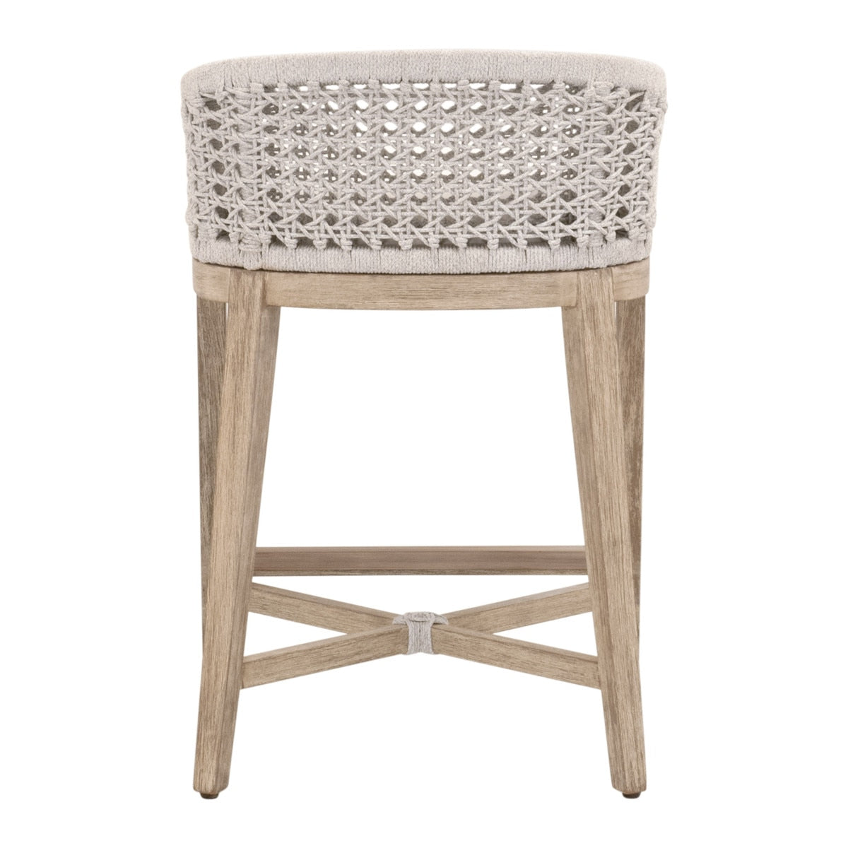 Montecito Counter Stool in White Speckle Round Rope, Livesmart Peyton-Pearl, Natural Gray Mahogany from Essentials For Living - Luna Furniture