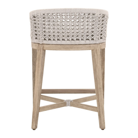 Montecito Counter Stool in White Speckle Round Rope, Livesmart Peyton-Pearl, Natural Gray Mahogany from Essentials For Living - Luna Furniture