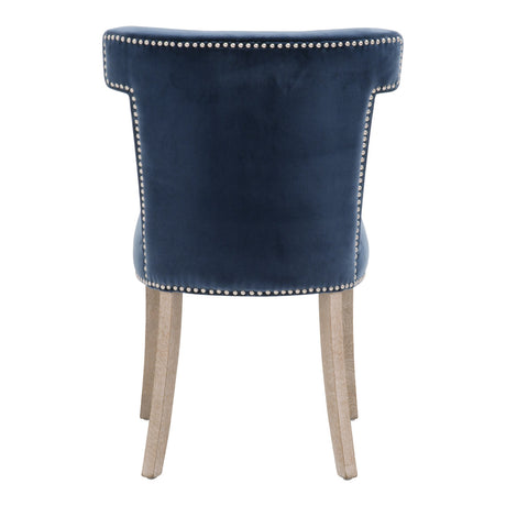 Celina Dining Chair in Denim Velvet, Natural Gray Oak from Essentials For Living - Luna Furniture