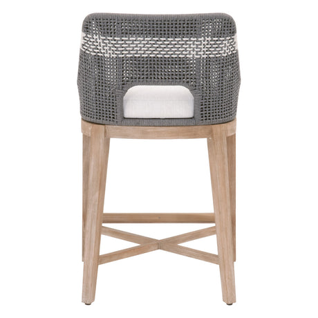Tapestry Counter Stool in Dove Flat Rope, White Speckle Stripe, Performance White Speckle, Natural Gray Mahogany from Essentials For Living - Luna Furniture