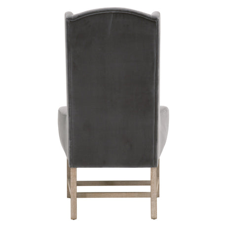 Bennett Arm Chair in Dark Dove Velvet, Natural Gray Oak from Essentials For Living - Luna Furniture