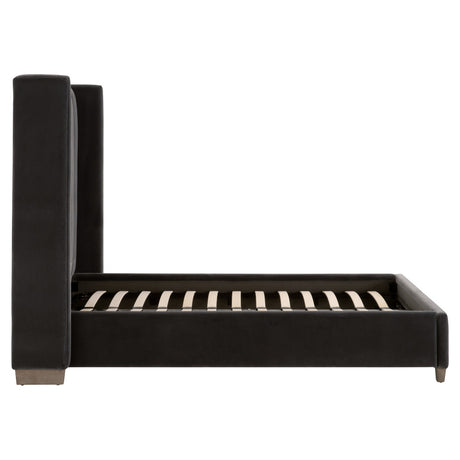 Chandler Standard King Bed in Dark Dove Velvet, Natural Gray Oak from Essentials For Living - Luna Furniture