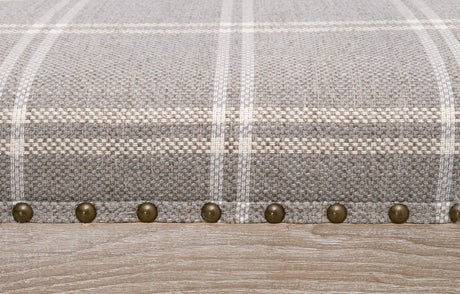 Townsend Upholstered Coffee Table in Livesmart Walden-Stone, Natural Gray Ash, Gold Nails from Essentials For Living - Luna Furniture