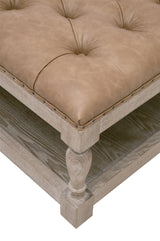 Townsend Tufted Upholstered Coffee Table in Ivanhoe-Toast, Natural Gray Ash from Essentials For Living - Luna Furniture