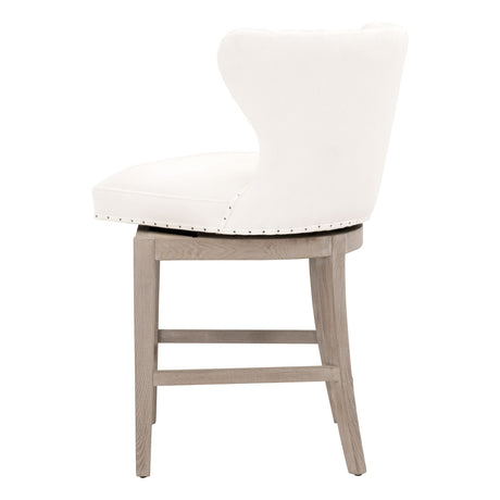 Milton Swivel Counter Stool in Livesmart Peyton-Pearl, Natural Gray Ash from Essentials For Living - Luna Furniture