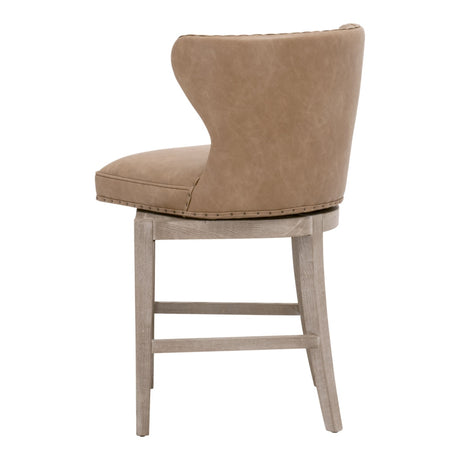 Milton Swivel Counter Stool in Ivanhoe Toast, Natural Gray Ash from Essentials For Living - Luna Furniture