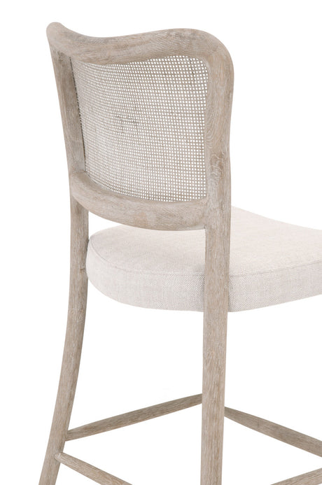 Cela Counter Stool in Bisque, Natural Gray Oak, Natural Gray Cane from Essentials For Living - Luna Furniture