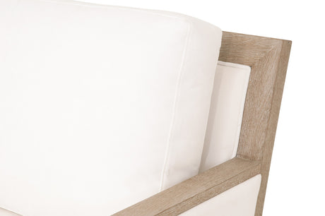 Manhattan Wood Trim Sofa Chair in Livesmart Peyton-Pearl, Natural Gray Oak from Essentials For Living - Luna Furniture