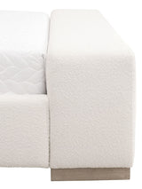 Warren Standard King Bed in Livesmart Boucle-Snow, Natural Gray Oak from Essentials For Living - Luna Furniture