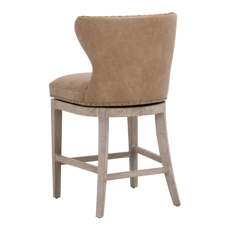 Milton Swivel Counter Stool in Ivanhoe Toast, Natural Gray Ash from Essentials For Living - Luna Furniture