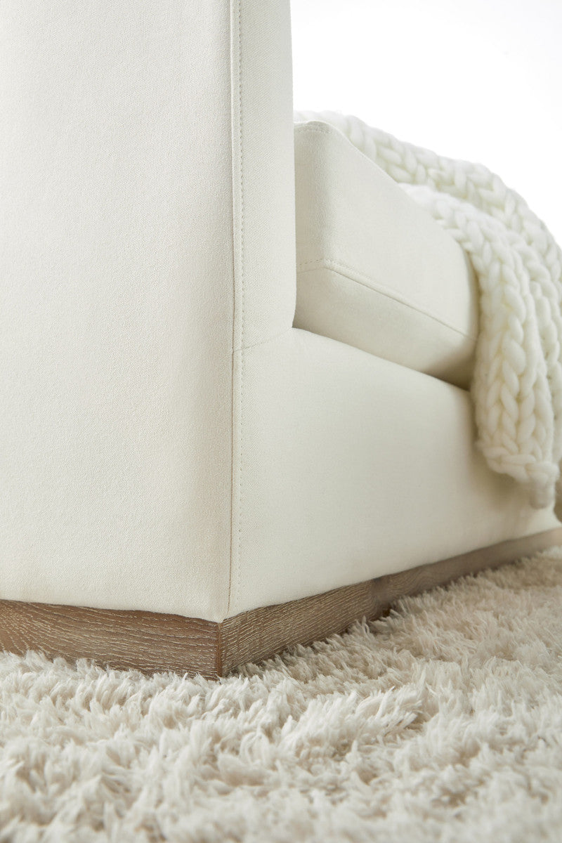 Siena 96" Plinth Base Sofa in Livesmart Machale-Ivory, Natural Gray Oak from Essentials For Living - Luna Furniture