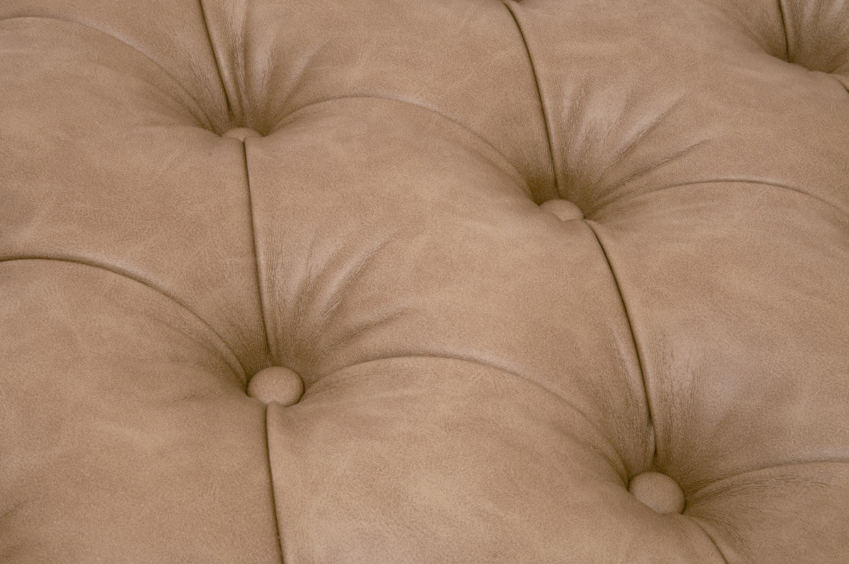 Townsend Tufted Upholstered Coffee Table in Ivanhoe-Toast, Natural Gray Ash from Essentials For Living - Luna Furniture