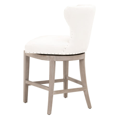 Milton Swivel Counter Stool in Livesmart Peyton-Pearl, Natural Gray Ash from Essentials For Living - Luna Furniture