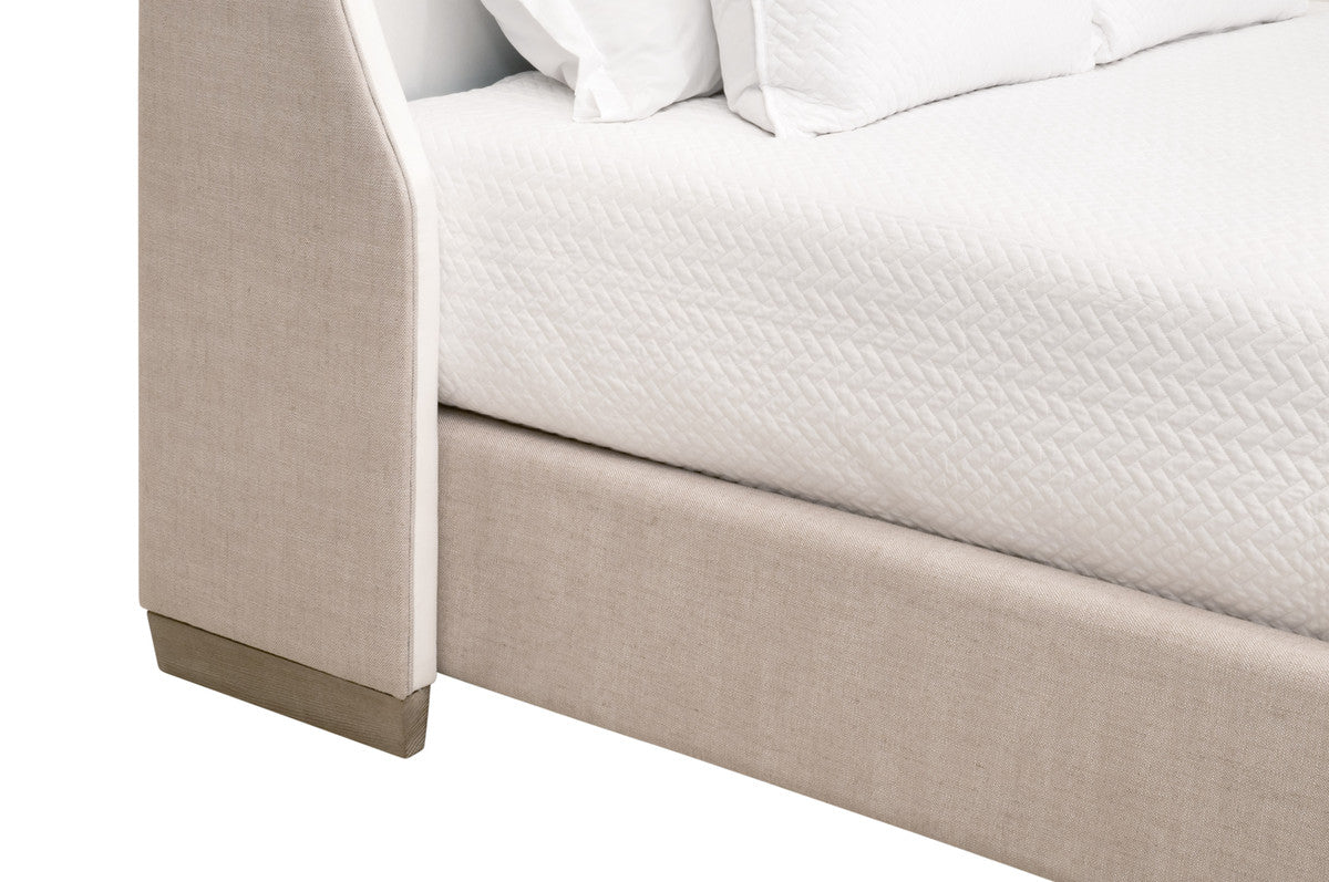 Sloan Standard King Bed in Livesmart Peyton-Pearl, Bisque, Natural Gray Oak from Essentials For Living - Luna Furniture