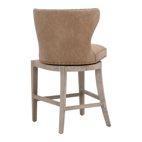 Milton Swivel Counter Stool in Ivanhoe Toast, Natural Gray Ash from Essentials For Living - Luna Furniture